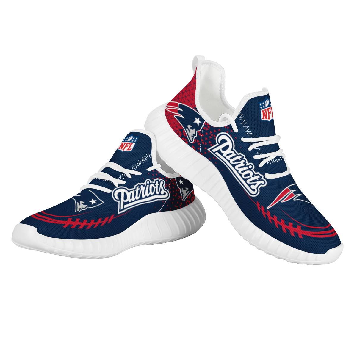Women's New England Patriots Mesh Knit Sneakers/Shoes 013